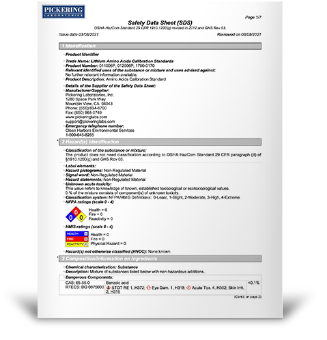 Image of a Safety Data Sheet