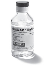A bottle of ChlorAC™ Buffer for Preservation of Aqueous Carbamate Samples