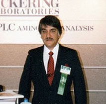 1980's tradeshow with Dr. Michael Pickering working the booth