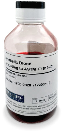 Bottle of synthetic blood 
